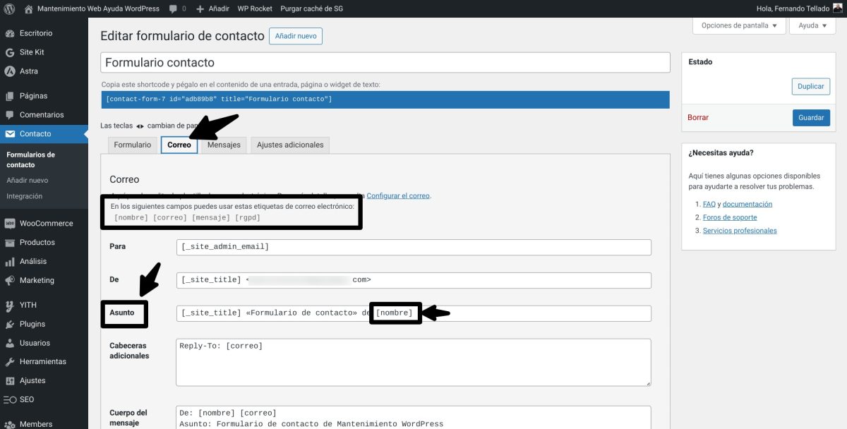 campos inteligentes contact form 7