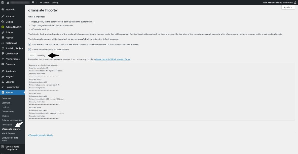qtranslate importer migrando