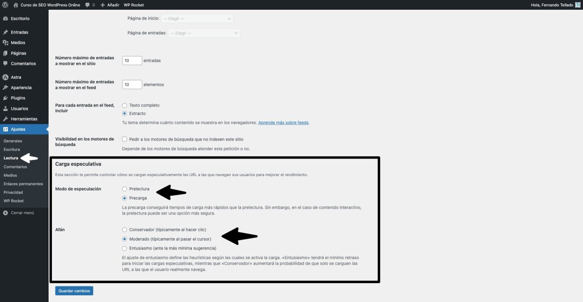 ajustes carga especulativa
