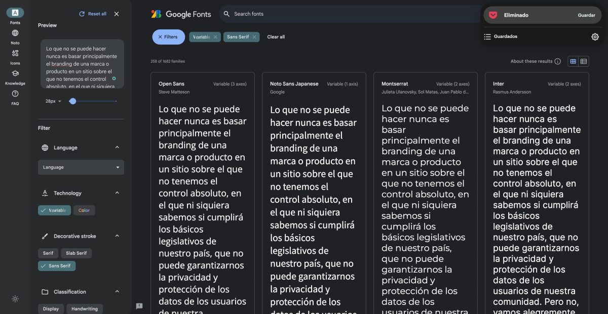 visualizador google fonts