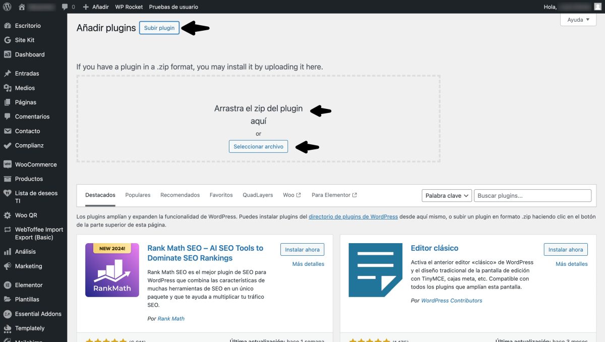 agregar plugins sin limite subida