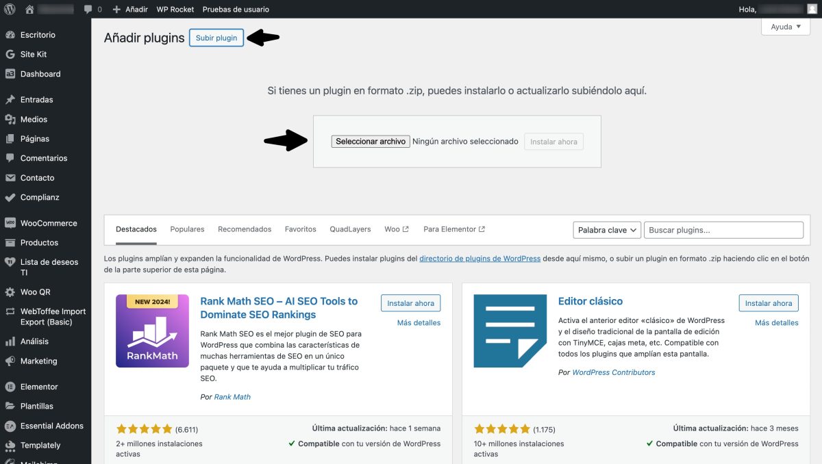 cargador de plugins wordpress