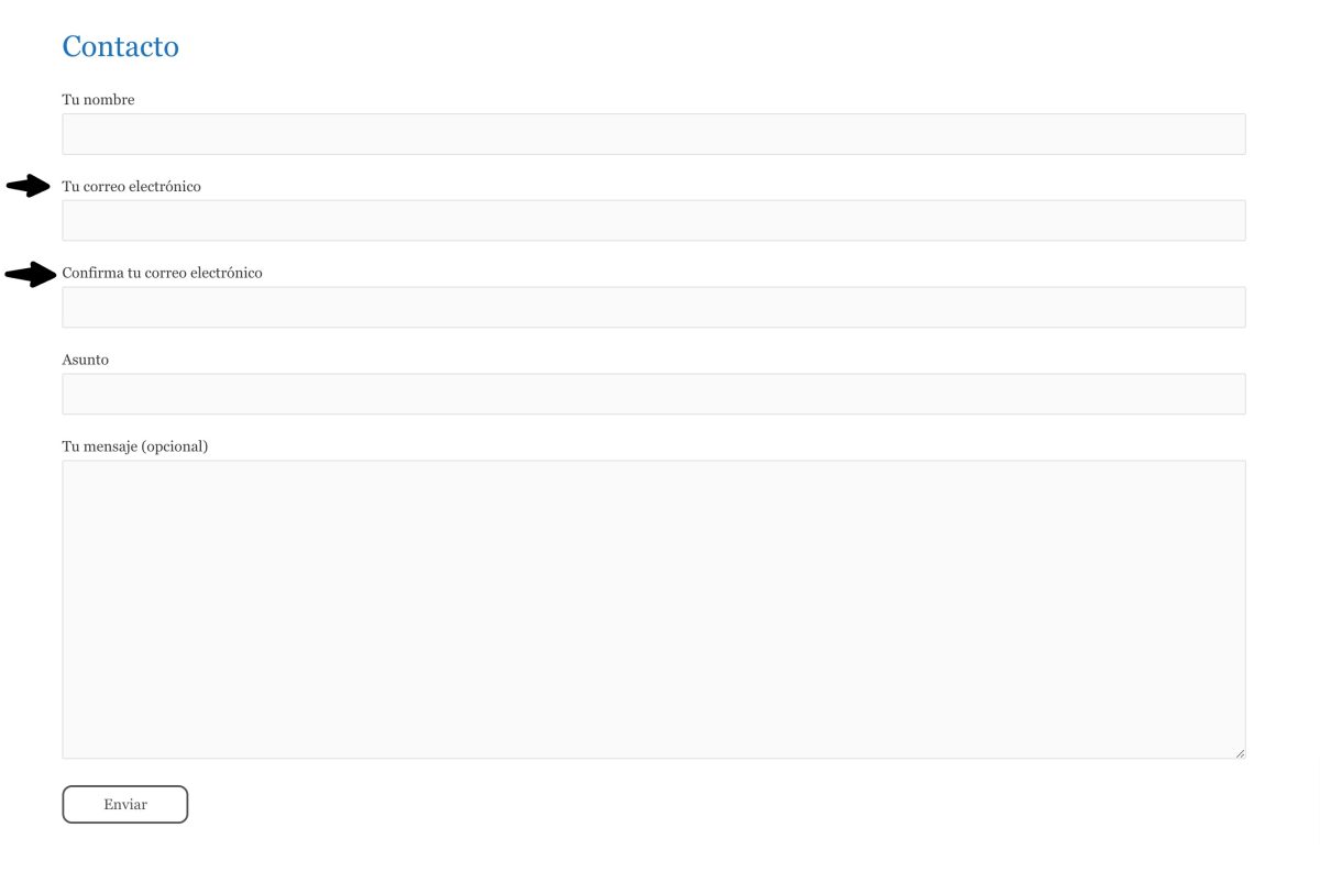 formulario contacto contact form 7 con campo confirmacion email