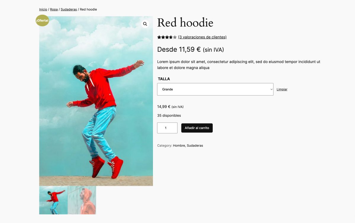 imagenes producto woocommerce