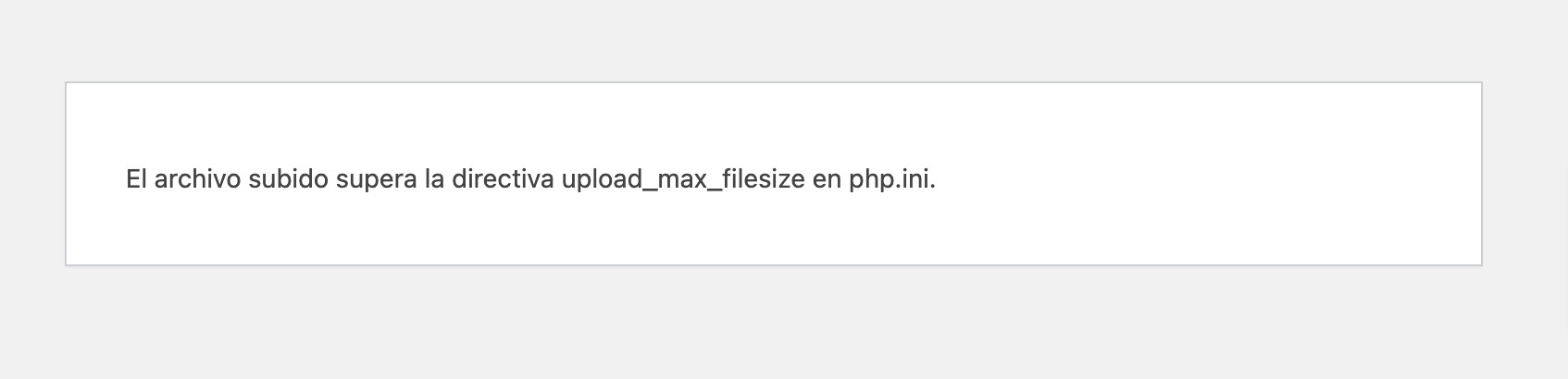 wordpress error archivo grande php