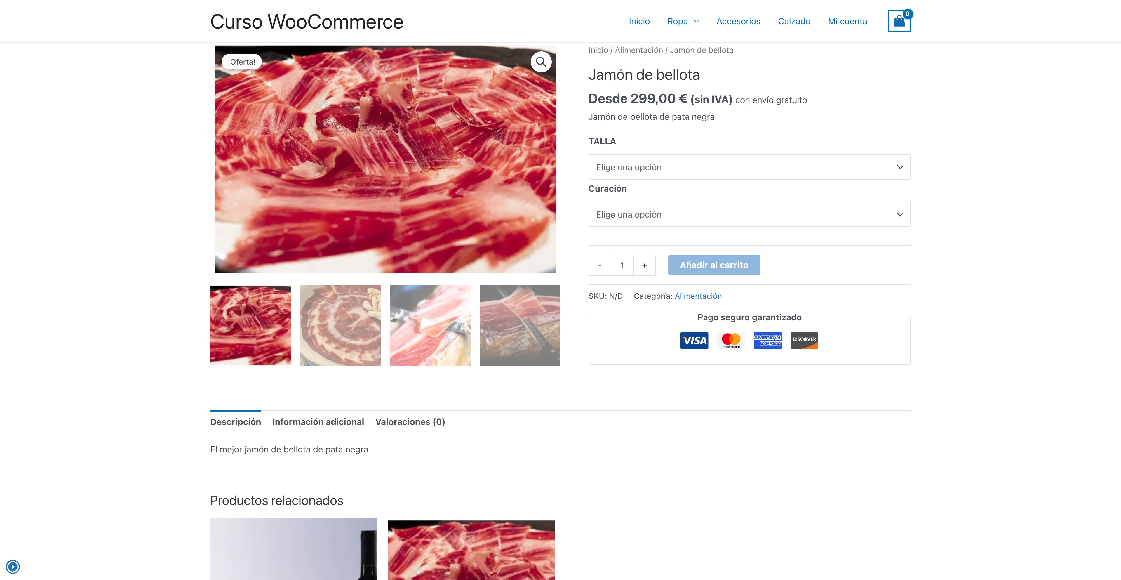 producto woo variable normal con selector de variaciones