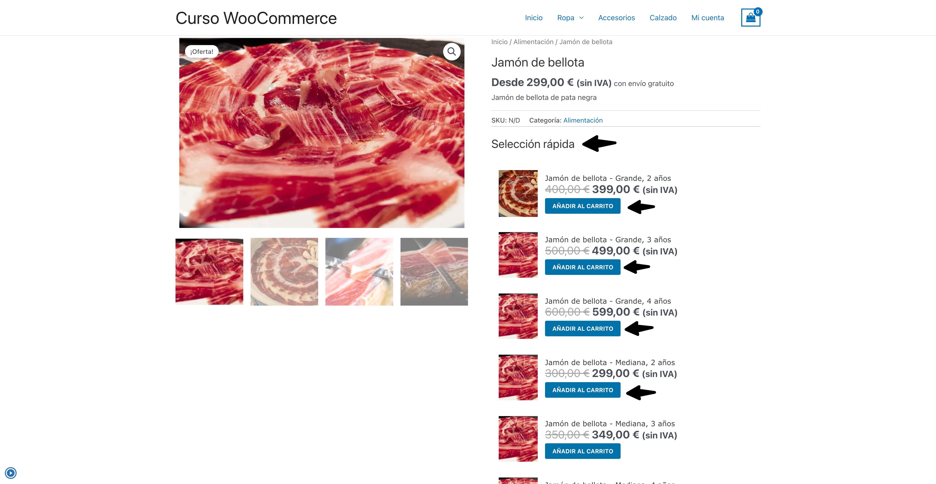 variaciones producto woo como listado mejorado
