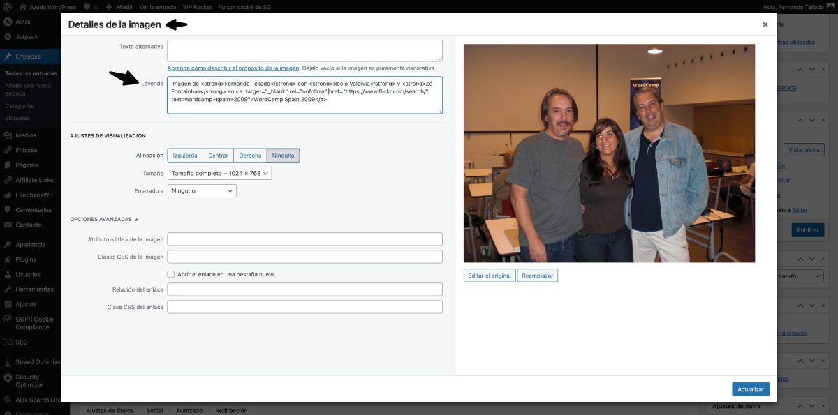 html leyenda imagen wordpress detalle