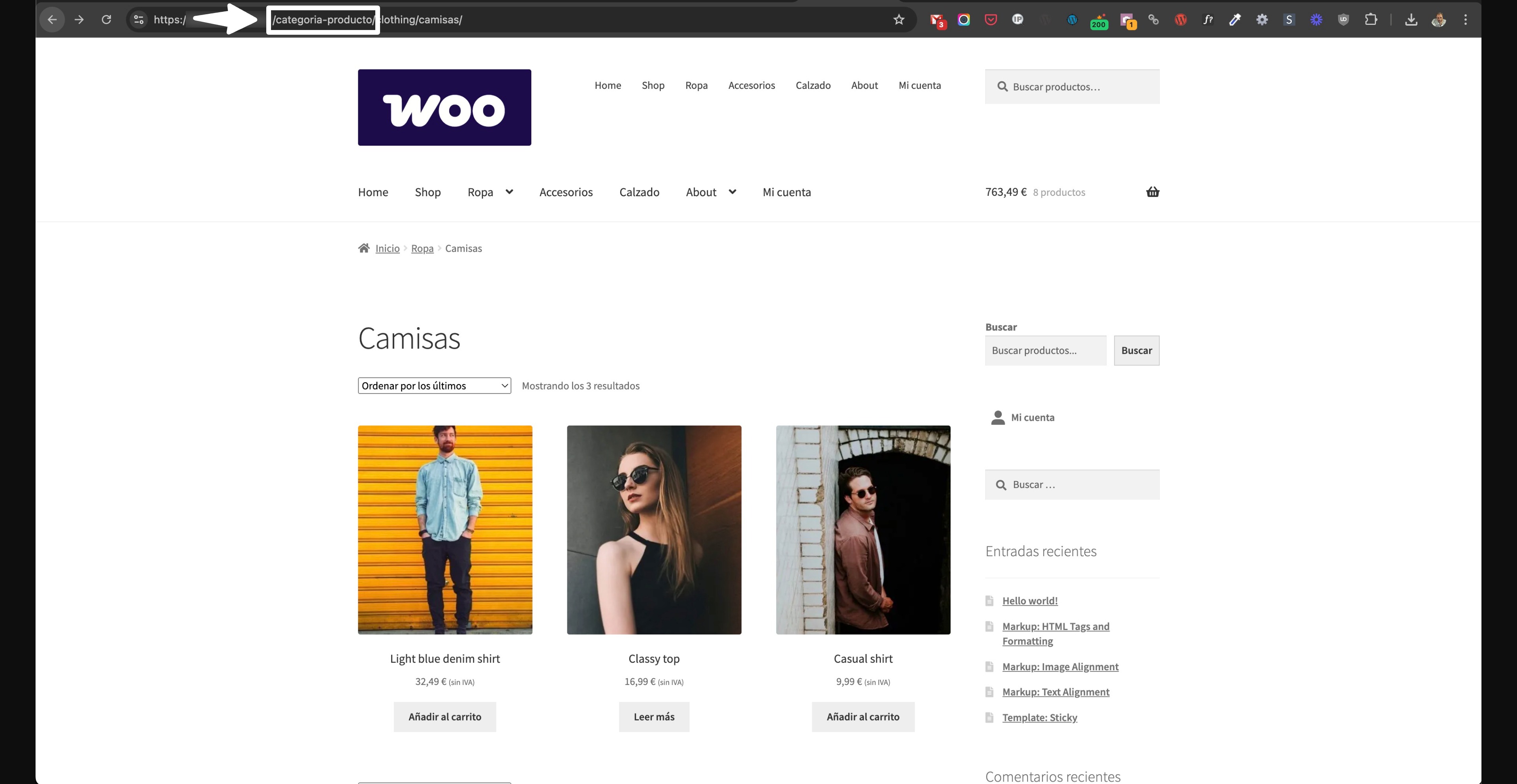 categoria producto en slug url woocommerce