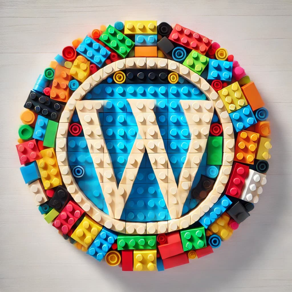wordpress logo lego bloques
