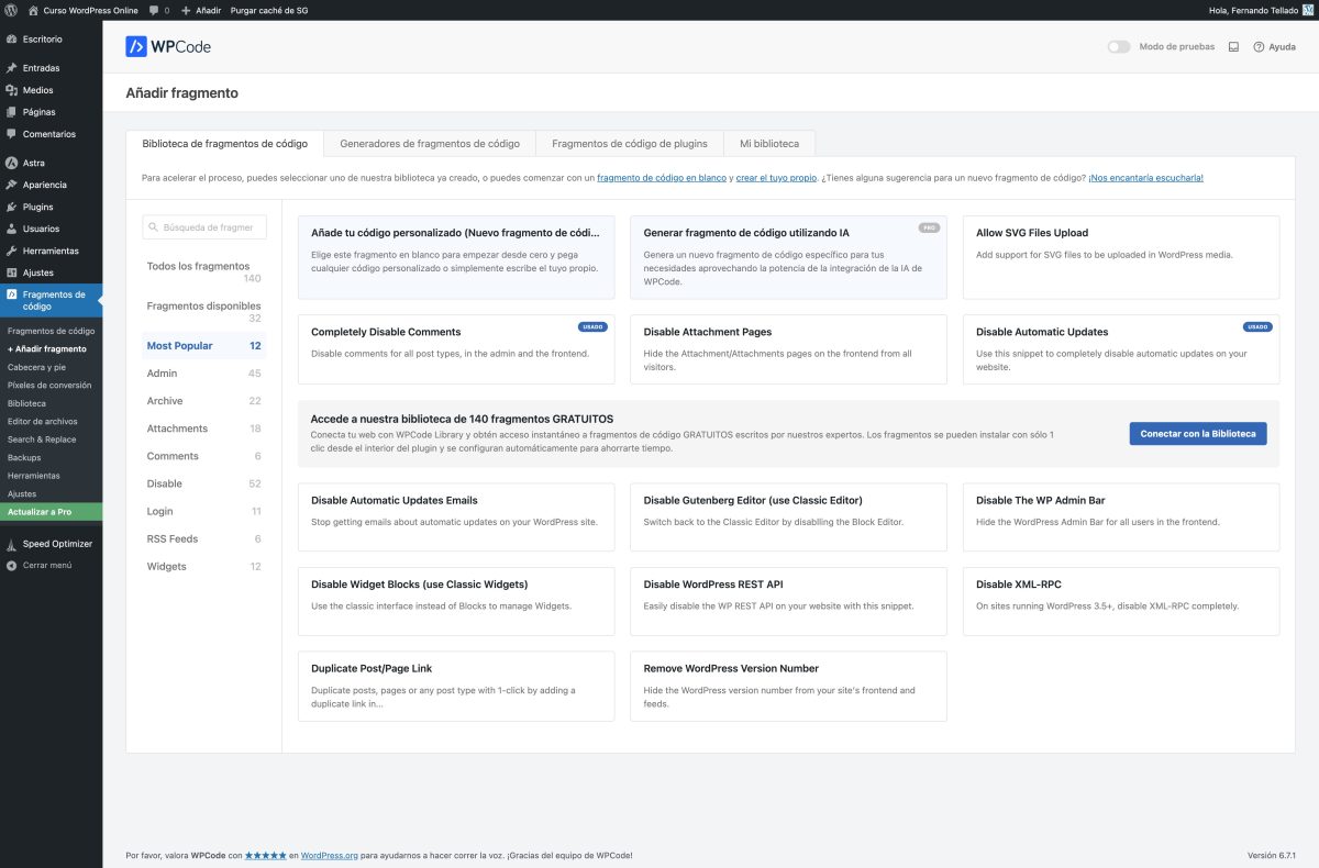 añadir fragmento de wpcode curso wordpress online — wordpress 22 01 2025 14 19