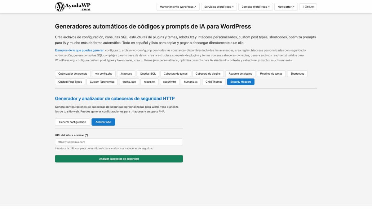 analizar cabeceras seguridad http security headers web wordpress