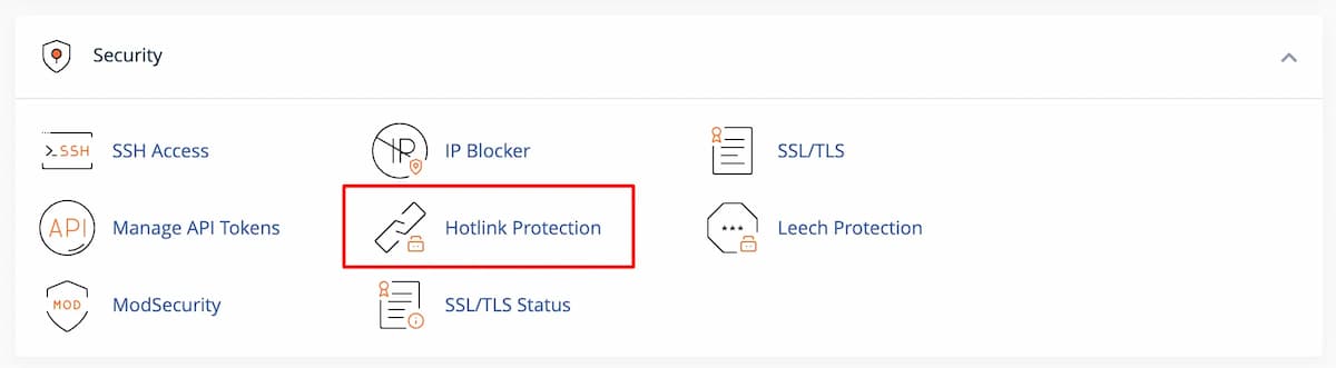 cpanel hotlink proteccion