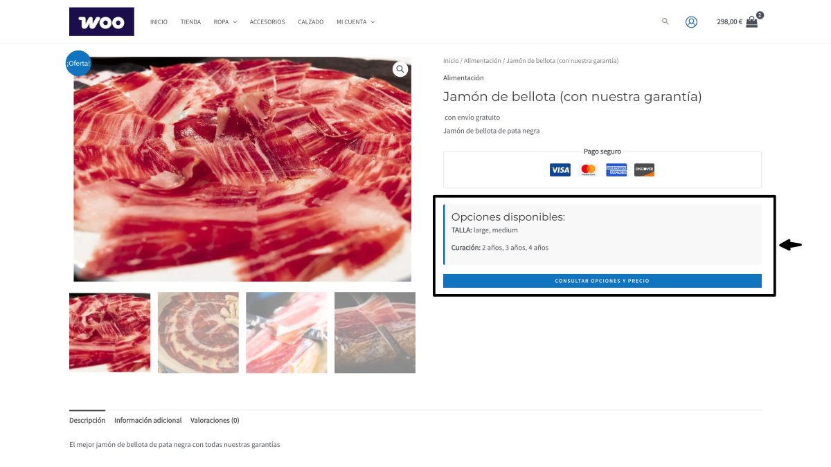 producto variable woocommerce modo catalogo