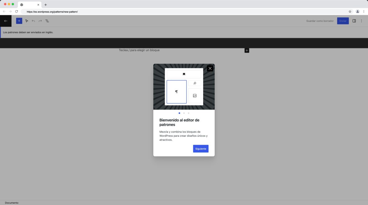 editor online patrones bloques wordpress