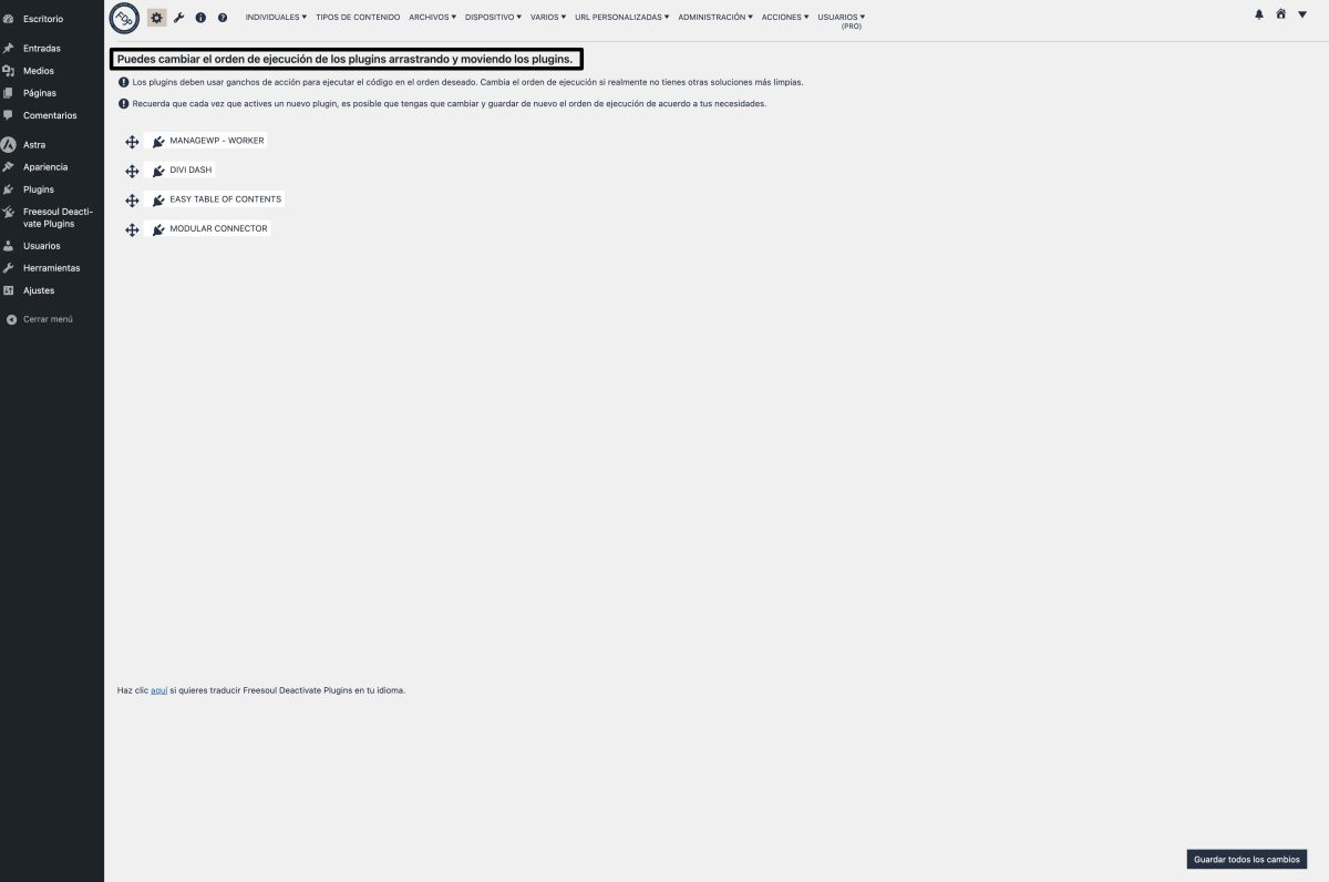 fdp cambiar orden ejecucion plugins