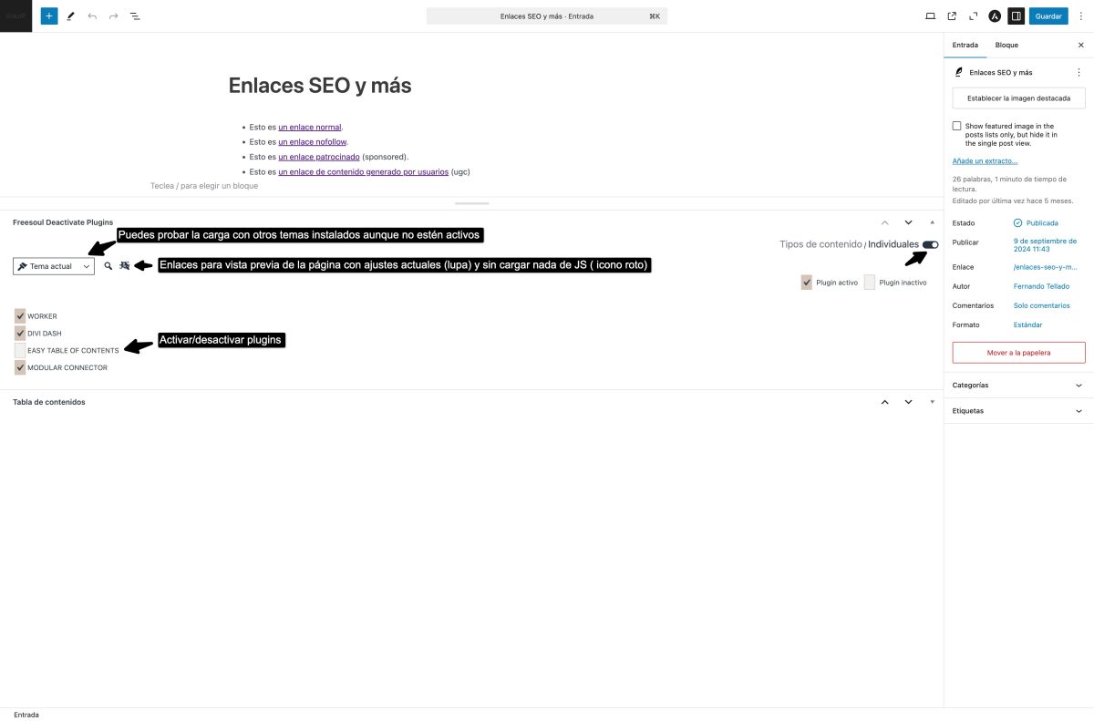 fdp desactivar plugins editor wordpress