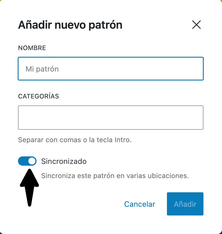 guardar patron de bloques sincronizado