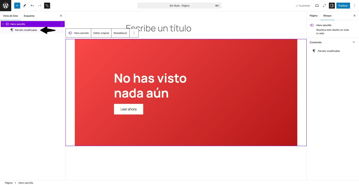 patron bloques parcialmente sincronizado con bloque modificable