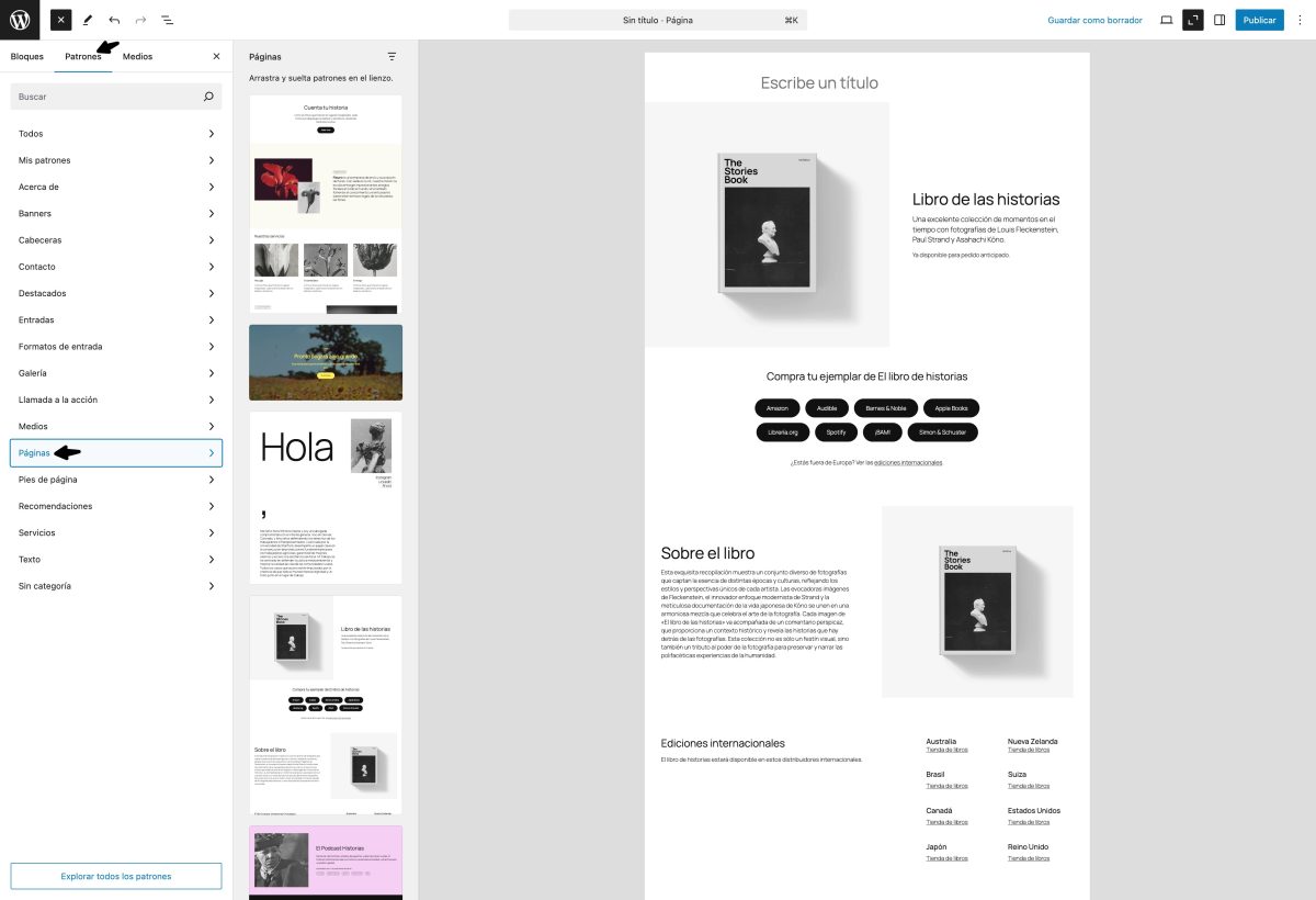 patrones pagina completa wordpress