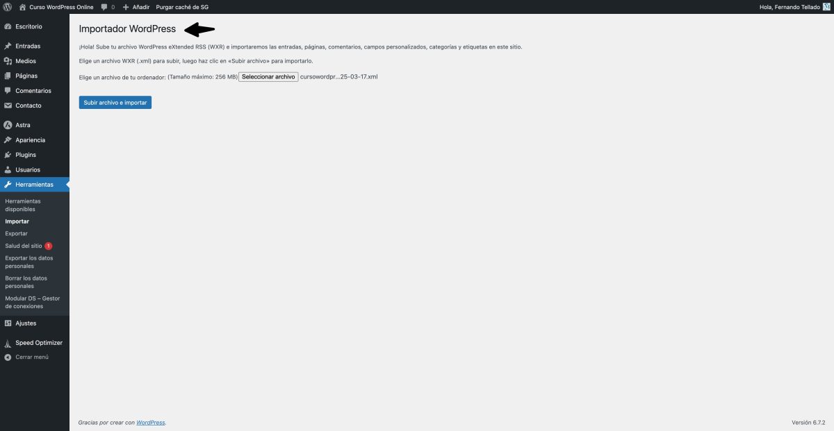 importador wordpress