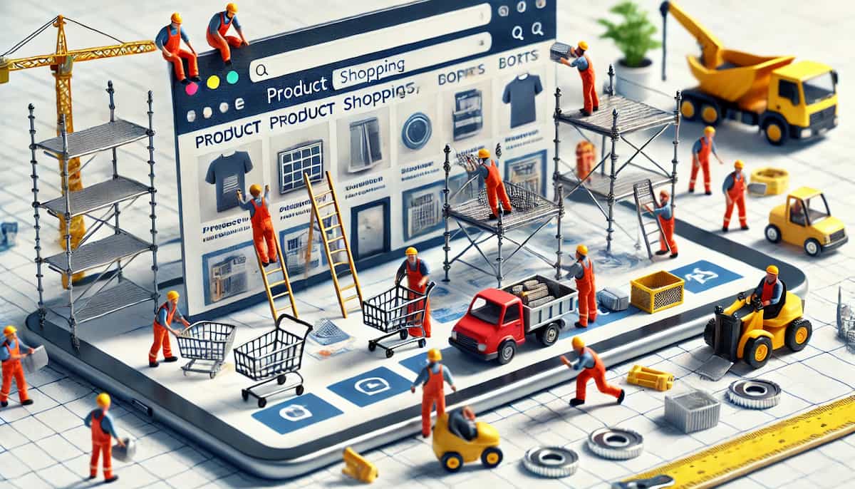 mini trabajadores creando tienda online