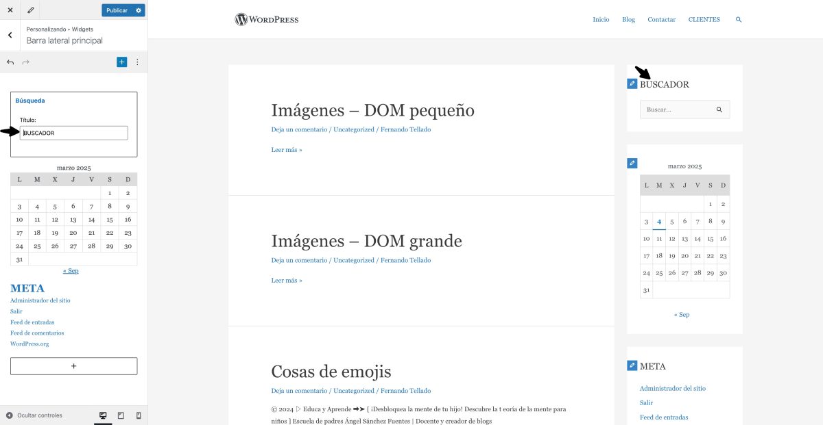 sin ocultar titulo buscador