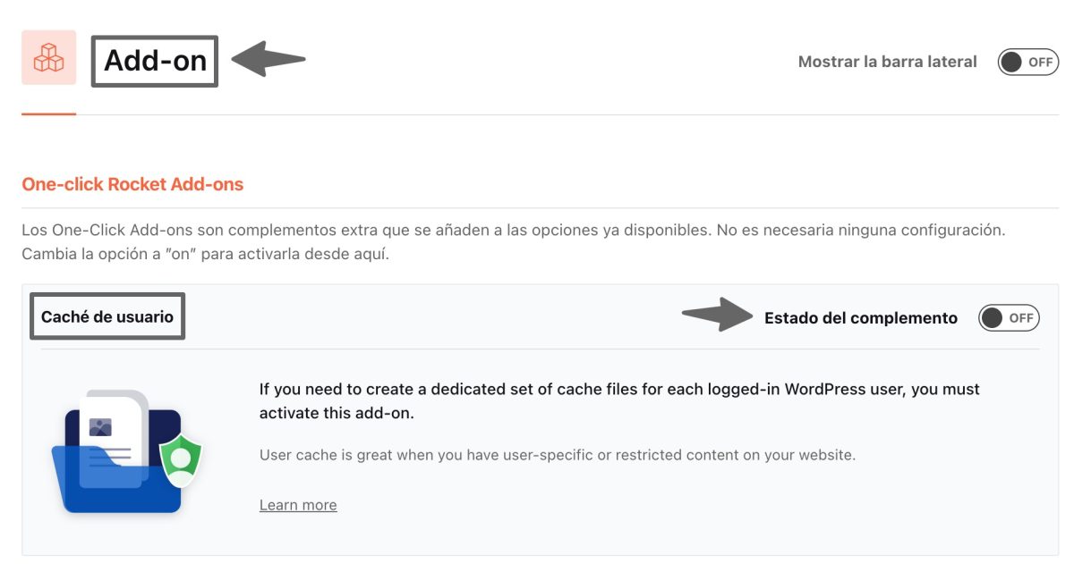 activar cache usuario wp rocket