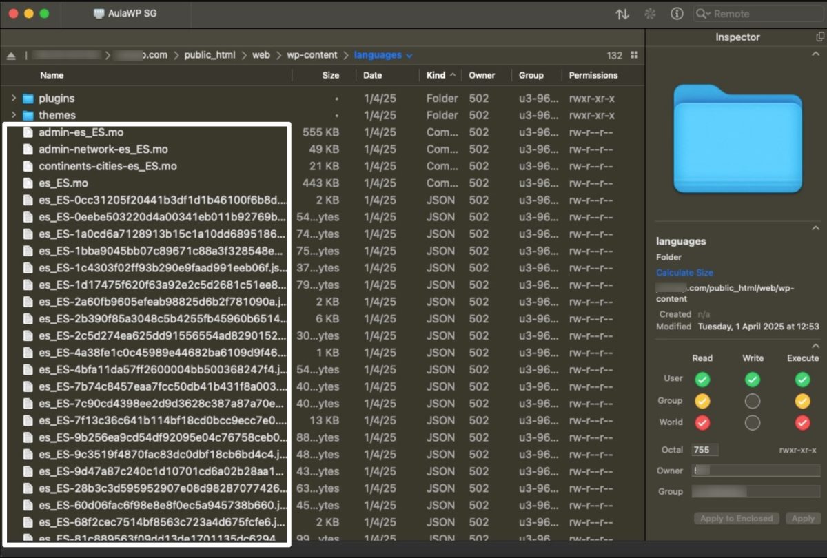 archivos idioma por defecto wordpress
