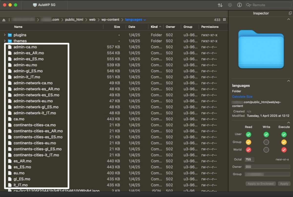 archivos idiomas wordpress