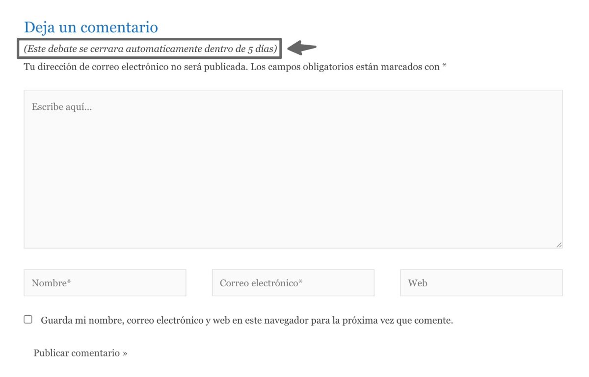 aviso cierre automatico comentarios