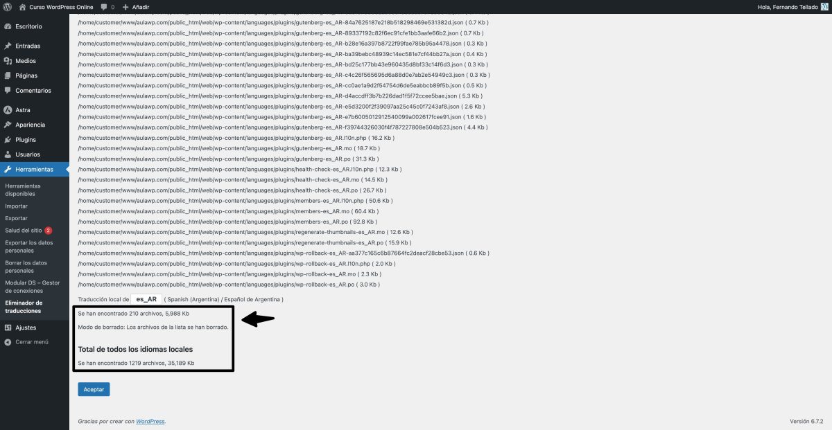 eliminador de traducciones traducciones borradas