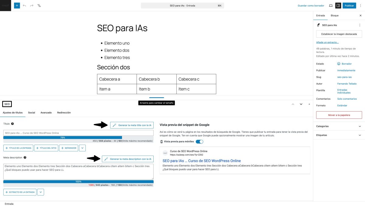 seopress plugin seo inteligencia artificial
