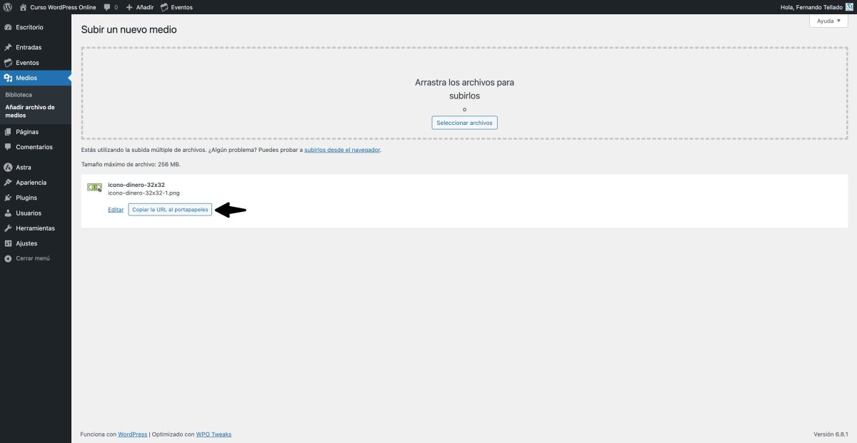 subir icono cursor personalizado