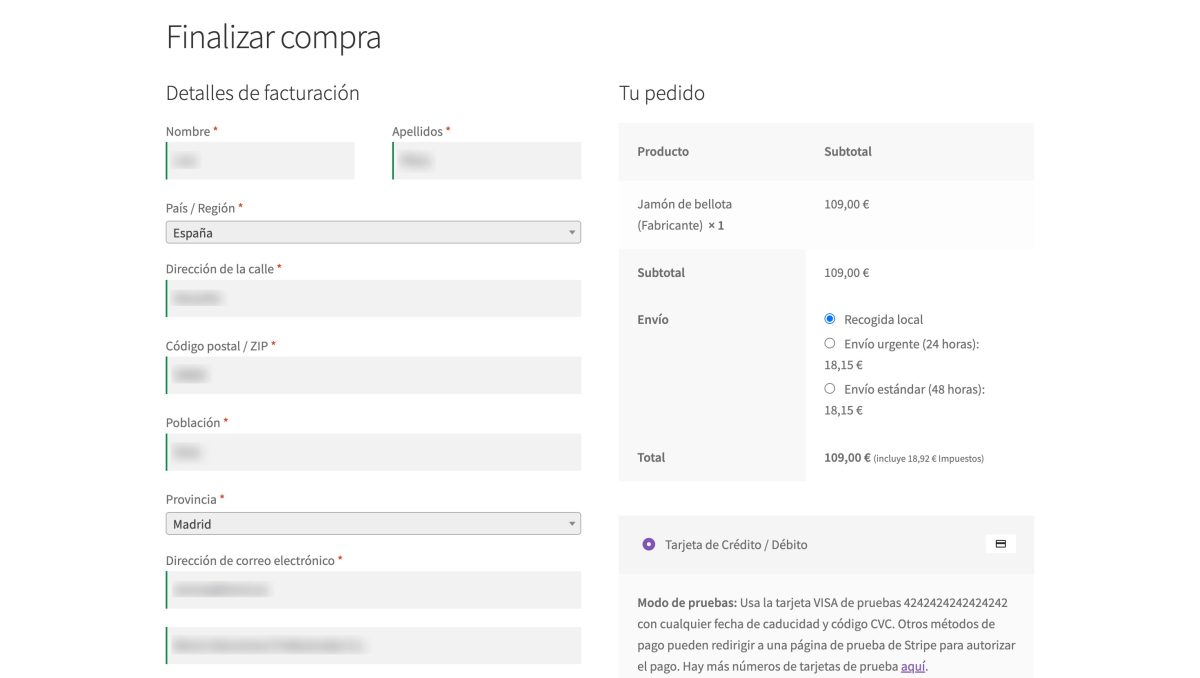 finalizar compra woocommerce campos no editables