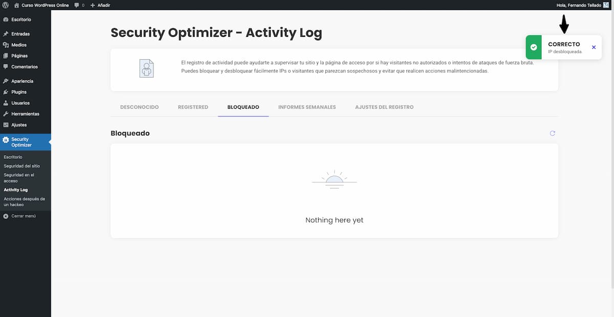 ip desbloqueada security optimizer