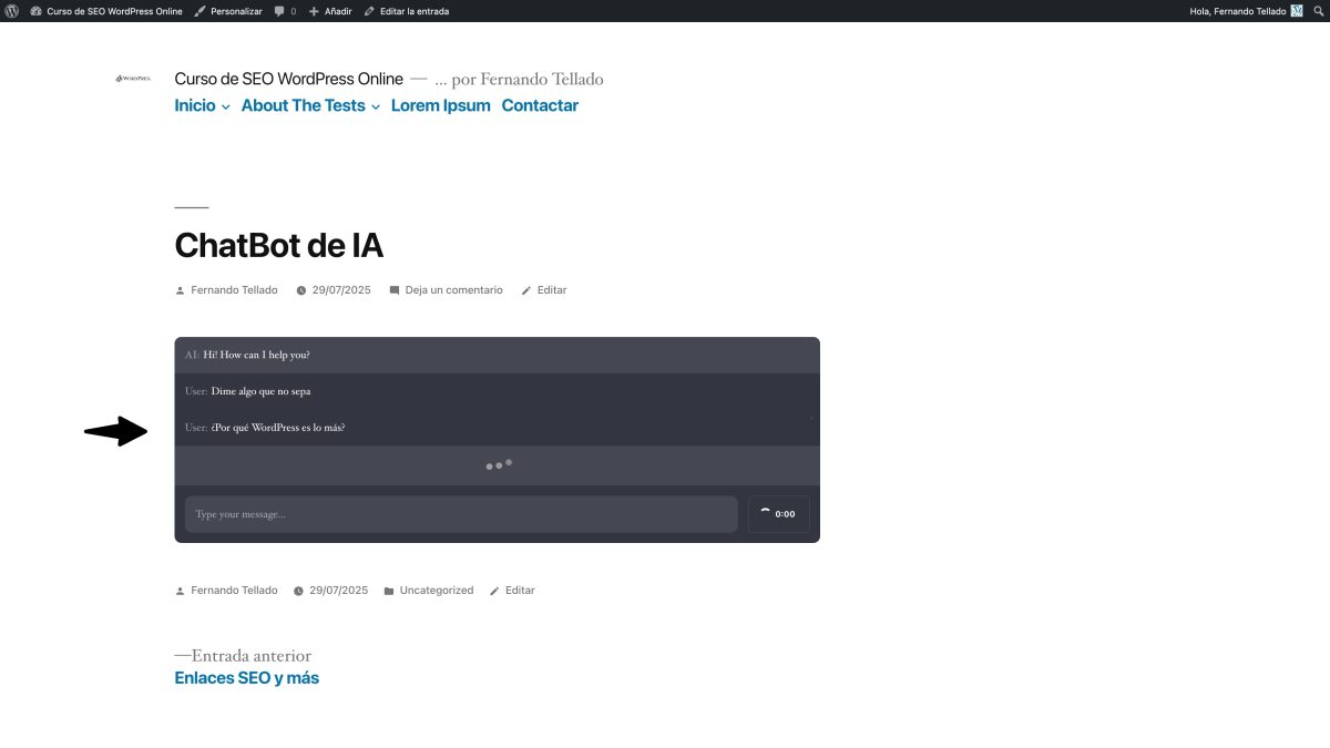 chatbot de ai engine en accion