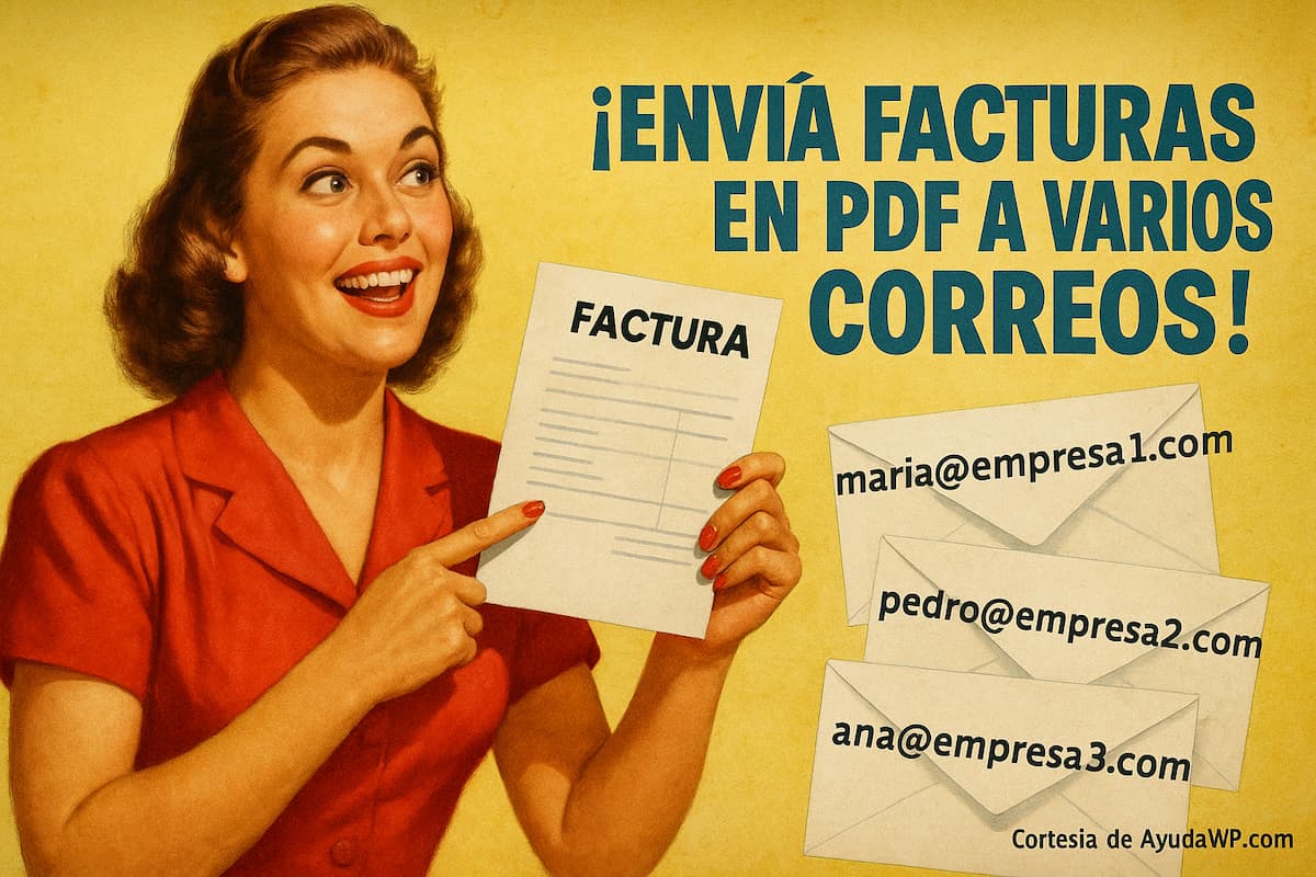 enviar facturas pdf varios correos yith woocommerce