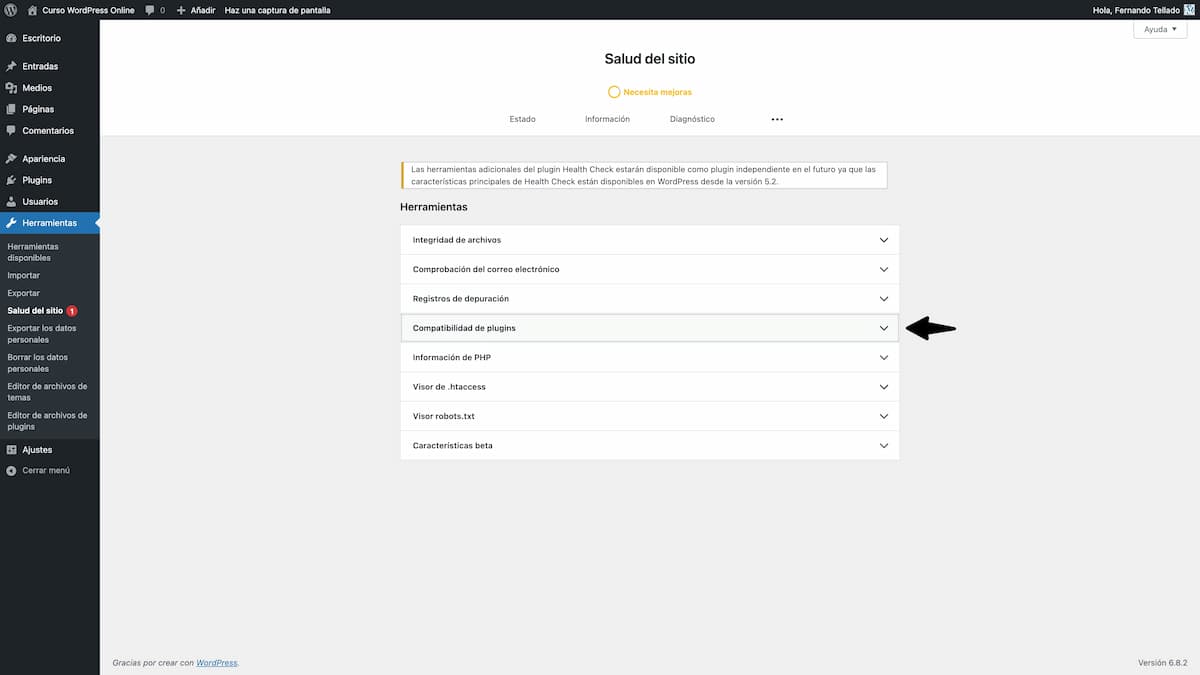 health and troubleshooting comprobar plugins 1