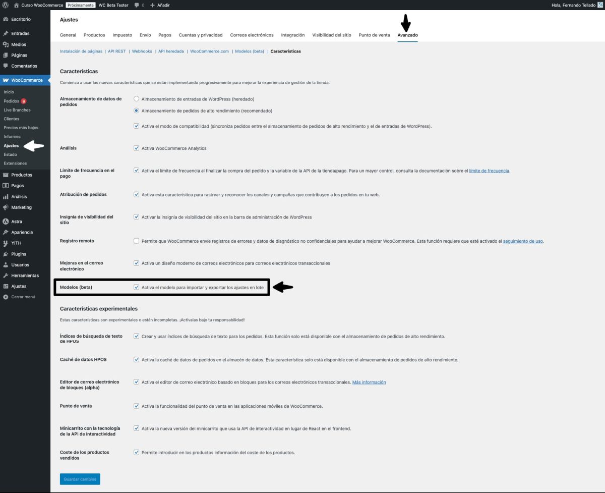 activar blueprints modelos woocommerce