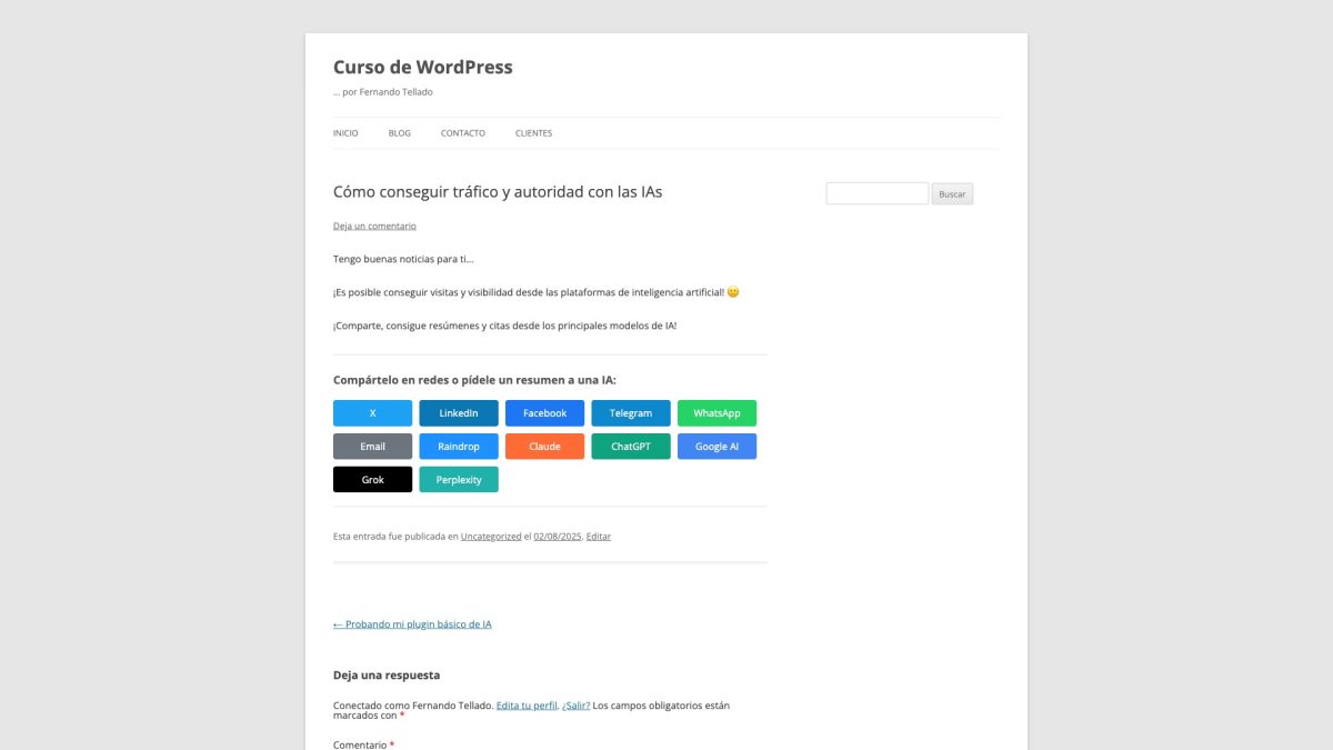 ai share summarize botones
