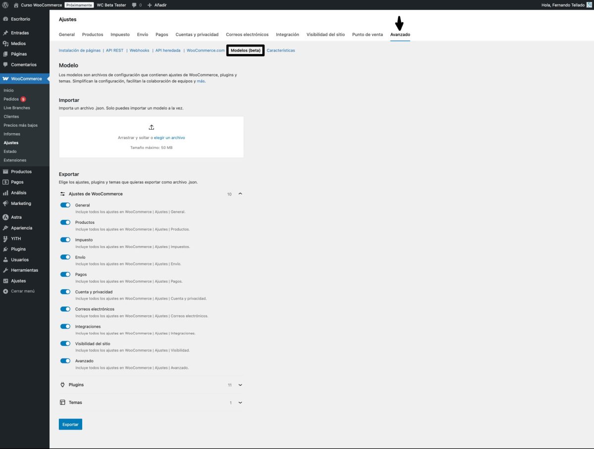 modelos blueprint woocommerce