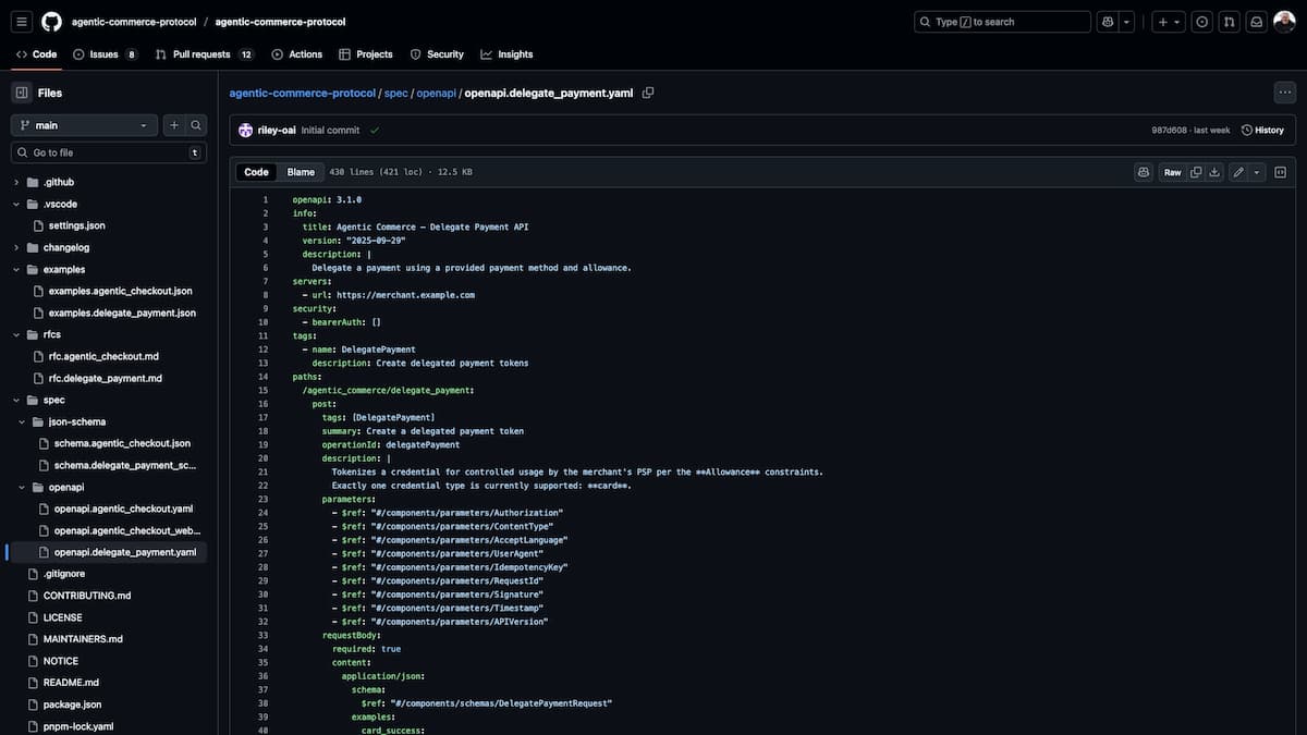agentic commerce protocol spec openapi openapi delegate payment yaml at main · agentic commerce protocol agentic commerce protocol
