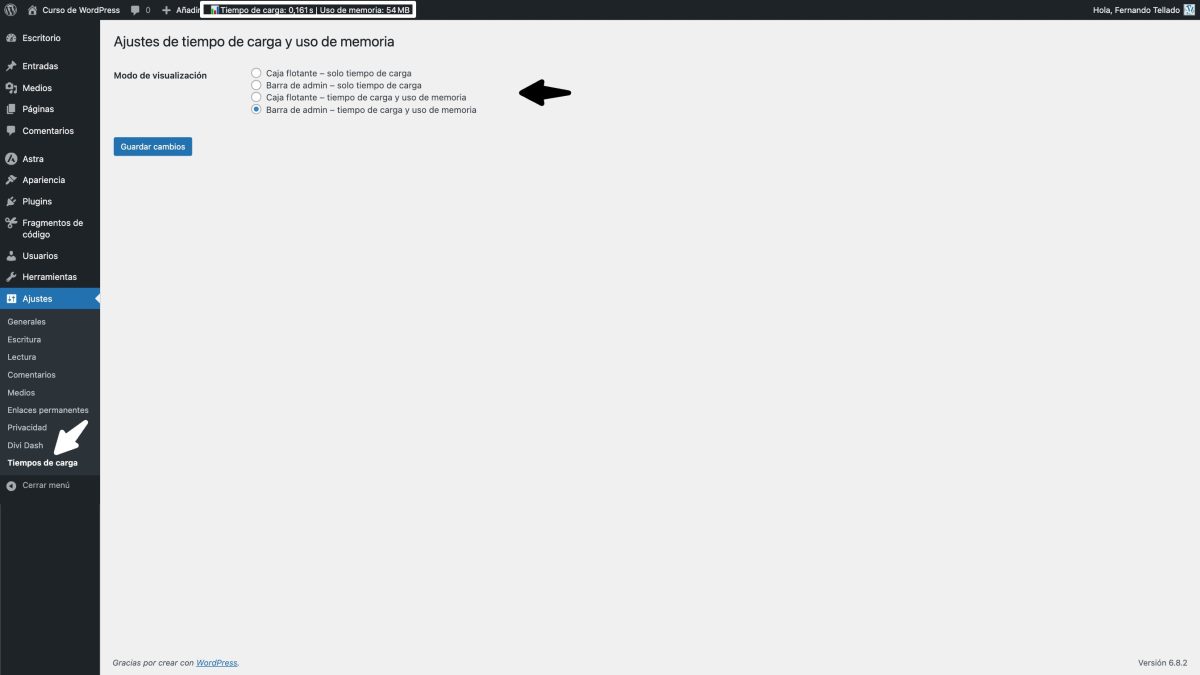 ajustes plugin ayudawp velocidad tiempo carga uso memoria wordpress