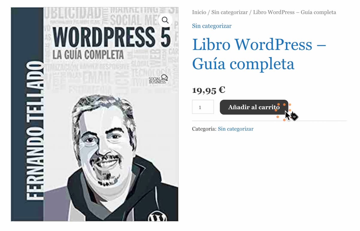 cursor con icono con estela y efecto de clic explosivo