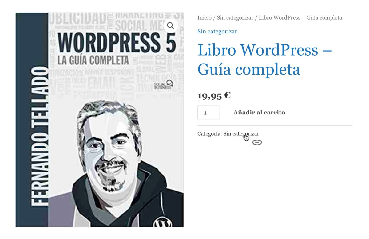 cursor con icono de cadena sobre enlace