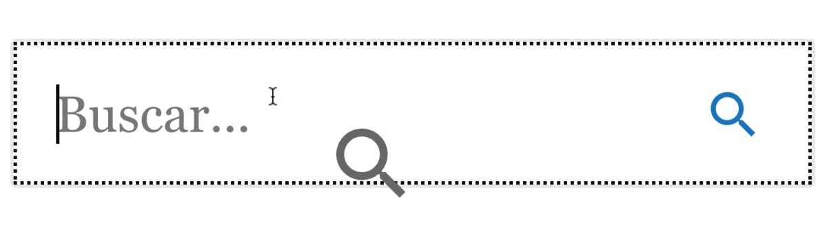 cursor con icono de lupa en busquedas