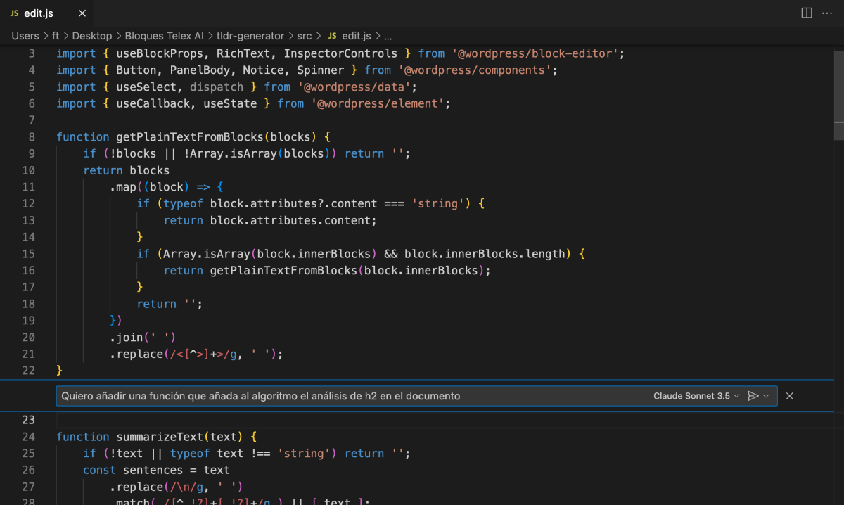 visual studio code claude sonnet prompt