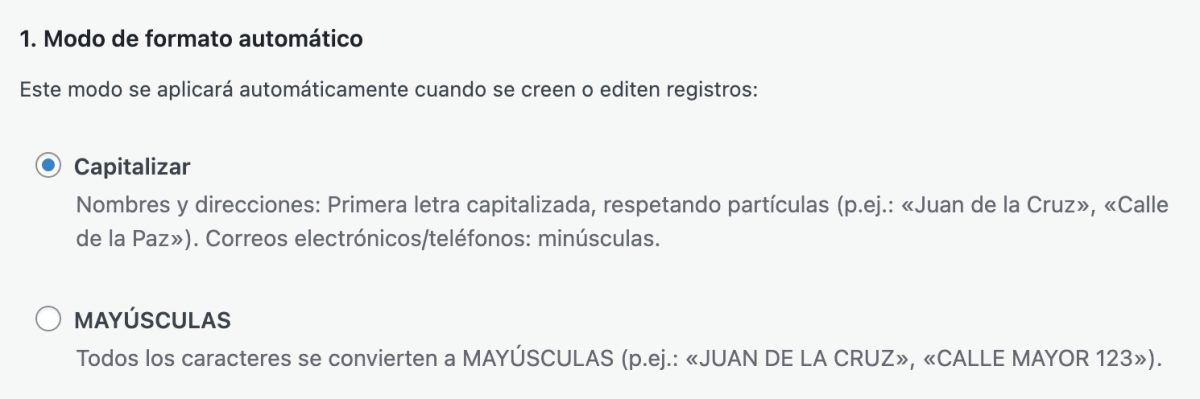 automatizar capitalización y mayúsculas de nombres y direcciones modo formato automatico