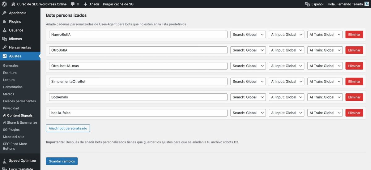 bots personalizados ai content signals